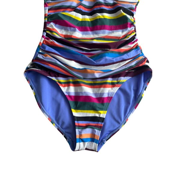 ANNE COLE Striped Strapless One Piece Bathing Suit Swimsuit Size 6 NEW NWT - Picture 7 of 8
